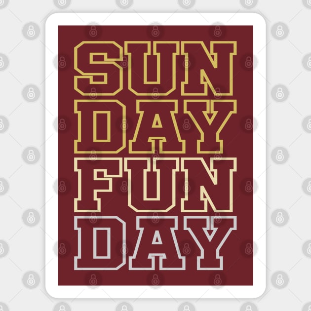 Sunday Fun Day Retro Design Magnet by DavidSpeedDesign